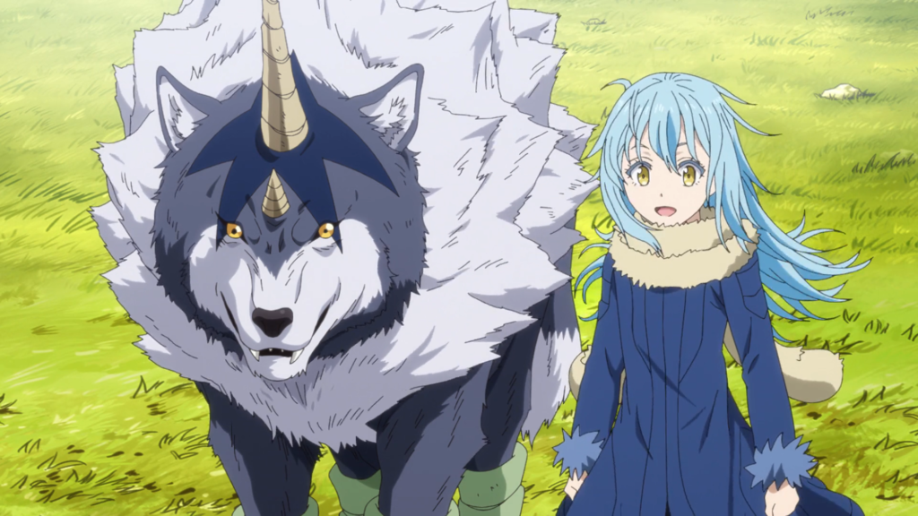 Rimuru Tempest and Ranga standing together from the anime That Time I Got Reincarnated as a Slime.