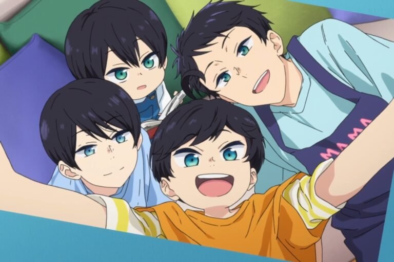 An image of all four Yuzuki brothers—Gakuto, Hayato, Mikoto, and Minato—from the anime The Yuzuki Family's Four Sons.