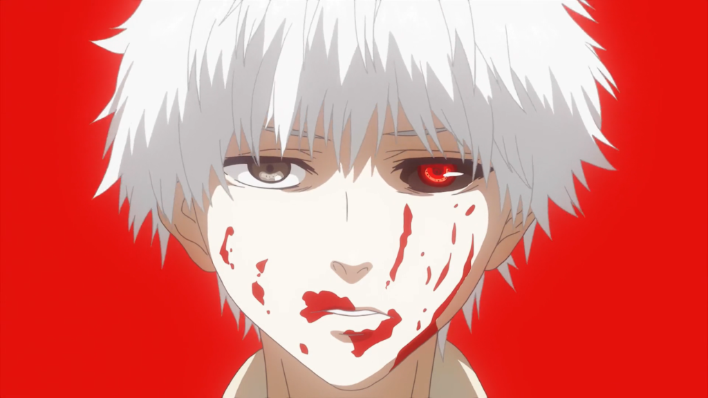 Ken Kaneki from the anime Tokyo Ghoul.