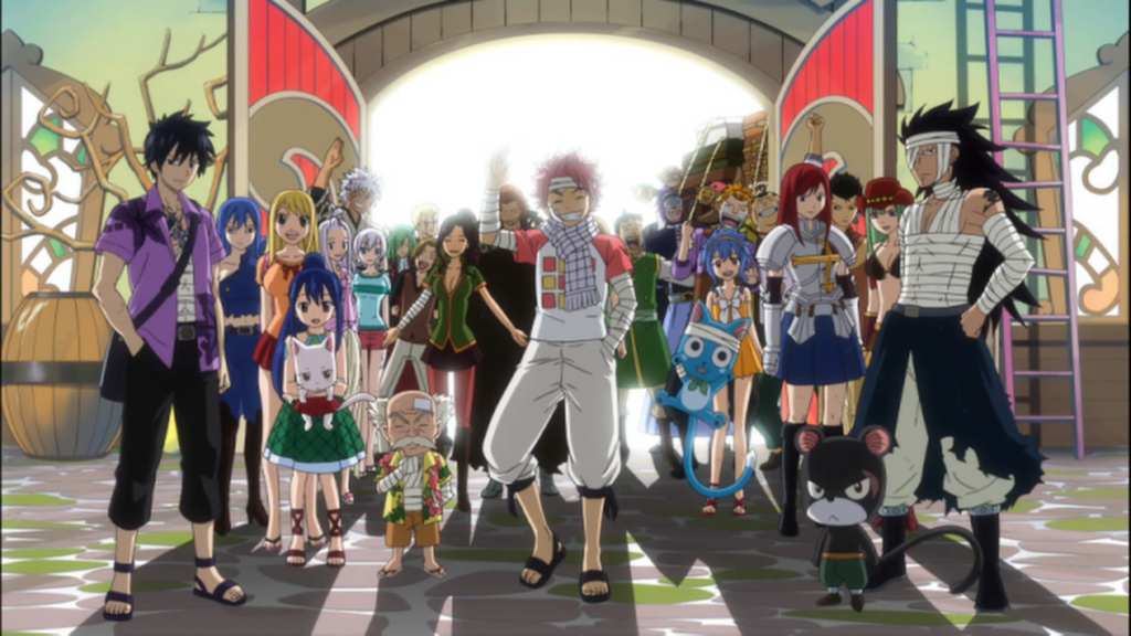 A scene from the anime Fairy Tail.