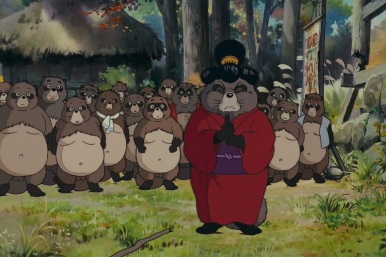 A scene from the anime Pom Poko.