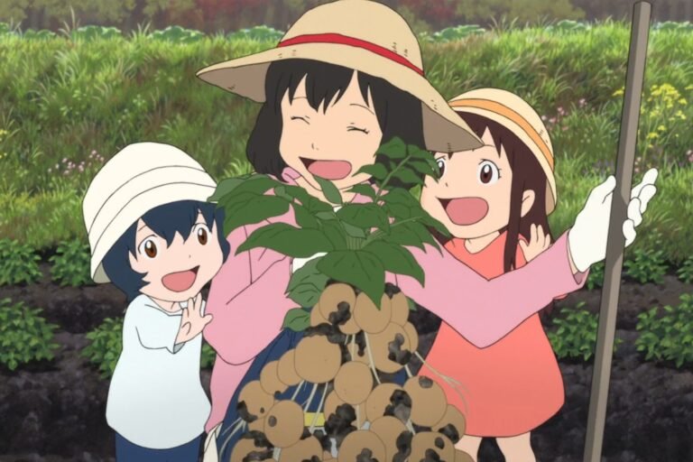 Hana, Ame, and Yuki from the anime Wolf Children.