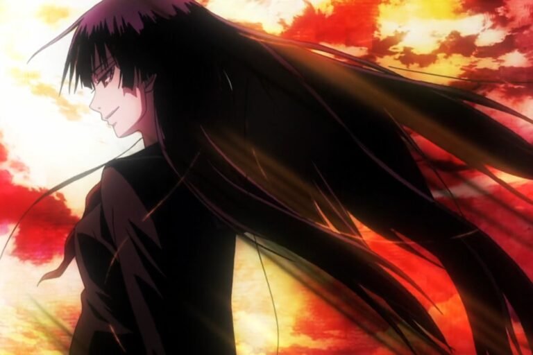 Yuuko Kanoe smiling with her hair flowing in the breeze from the anime Dusk Maiden of Amnesia.