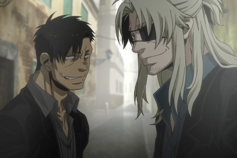 Nicolas Brown and Worick Arcangelo both smiling from the anime Gangsta.