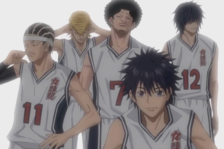 All members of the Kuzuryuu High School basketball club from the anime Ahiru no Sora.