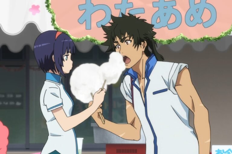 Kennosuke Tokisada Ouma and Yukina Shirahane from the anime Kuromukuro.