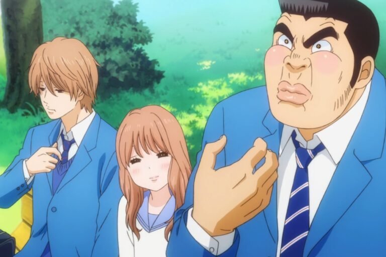 Takeo Gouda, Rinko Yamato, and Makoto Sunakawa from the anime My Love Story!!