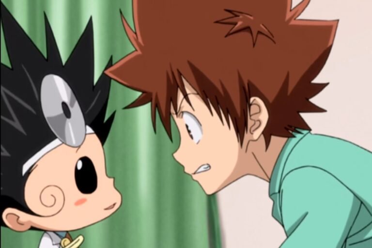 Tsunayoshi Sawada and Reborn from the anime Katekyou Hitman Reborn!