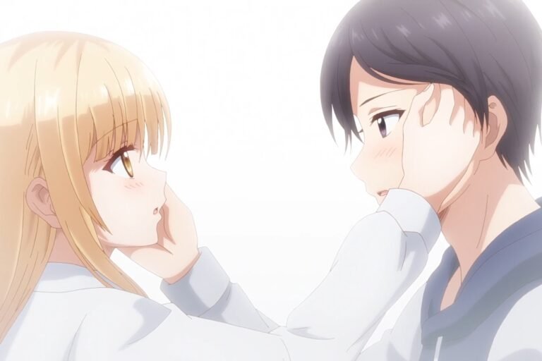 A scene of Mahiru Shiina and Amane Fujimiya from the anime The Angel Next Door Spoils Me Rotten.