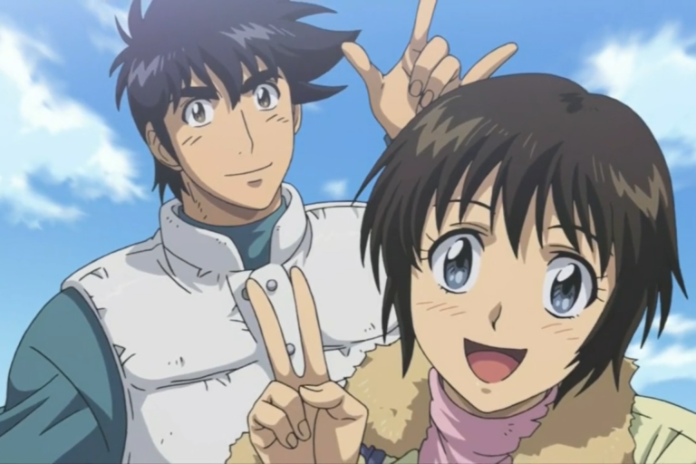 A scene of Gorou Honda and Kaoru Shimizu from the anime Major.