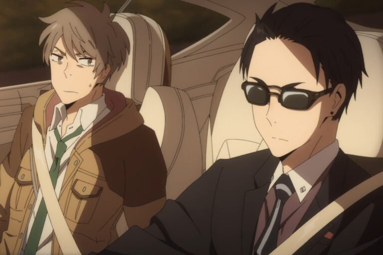 A scene of Daisuke Kanbe and Haru Katou from the anime The Millionaire Detective – Balance: Unlimited.