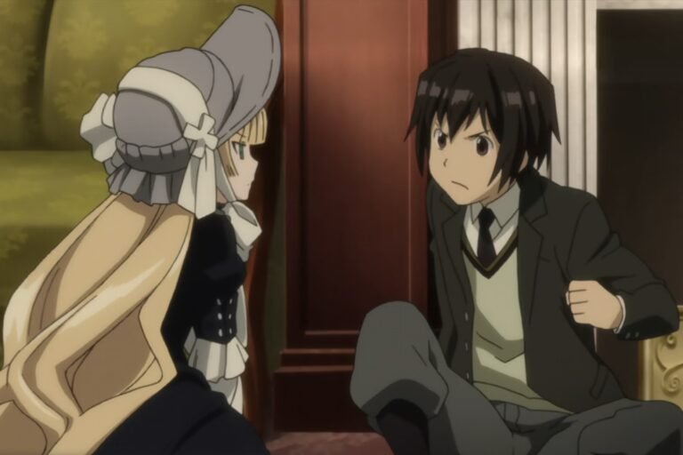 Victorique de Blois and Kazuya Kujou from the anime Gosick.