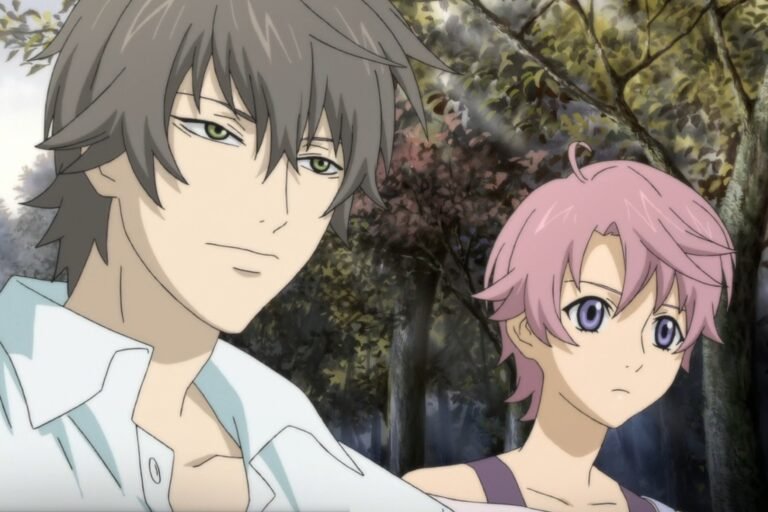 Yakumo Saitou and Haruka Ozawa from the anime Psychic Detective Yakumo.