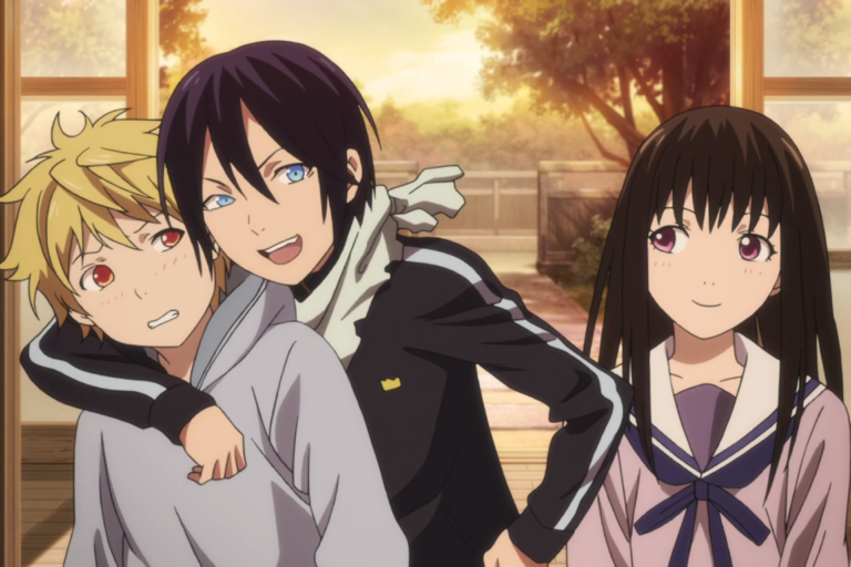 Yukine, Yato, and Hiyori Iki from the anime Noragami.